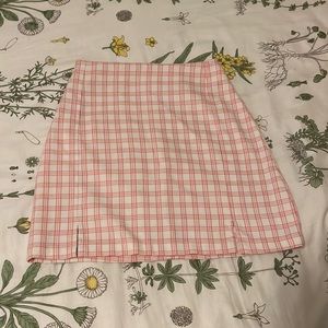Brandy Melville / John Galt Pink Plaid Cara Skirt